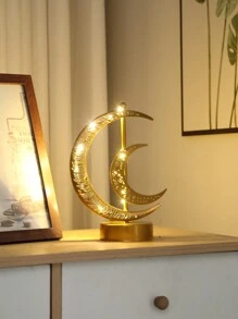1 pieza de arte de hierro de estilo primaveral con estrella y luna, decoración de luz de noche. Es un elemento decorativo de sobremesa que puede crear una atmósfera maravillosa y es adecuado para lugares como dormitorios, salas de estar, estudios, comedores, etc. También es una excelente opción para regalos.