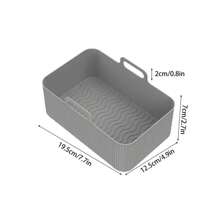 1 pièce Doublure en silicone antiadhésive pour friteuse à air rectangulaire, plateau de cuisson réutilisable, insert de panier pour Foodi Dual Airfryer Pot de remplacement, facile à nettoyer, ustensiles de cuisson, gadgets de cuisine, accessoires de cuisine