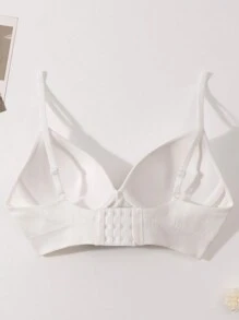 Women's Sexy Supportive Wireless Seamless Breathable Soft Bra - White - View 7