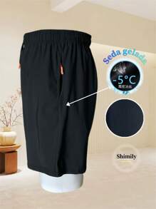 Kit 3 Bermuda Shorts For Men, Imported Shorts For Men, Polyamide, Ice Silk, Gym, Elastane, Casual, Quick Drying - 藏蓝色 - 查看 6
