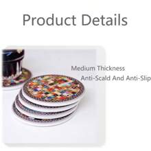 Ceramic Coaster Anti-Slip Heat Insulation Absorbent Soft Cork Ceramic Mosaic Tea Cup Mat
