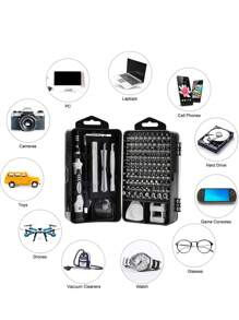 Zestaw precyzyjnych śrubokrętów, zestaw narzędzi do naprawy elektroniki, bity do 'a, komputera, PC, laptopa, telefonu, tabletu, majsterkowania domowego, konsol do gier, okularów, zegarka, dzwonka do drzwi, 115 w 1