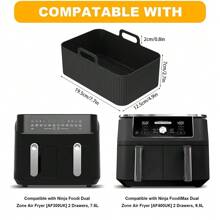 1 pièce Doublure en silicone antiadhésive pour friteuse à air rectangulaire, plateau de cuisson réutilisable, insert de panier pour Foodi Dual Airfryer Pot de remplacement, facile à nettoyer, ustensiles de cuisson, gadgets de cuisine, accessoires de cuisine