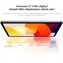 Tablet Xiaomi Redmi Pad SE 27,94 cm Wyświetlacz LCD 90 Hz Snapdragon 680 8+256 GB Bateria 8000 mAh Wi-Fi USB-C Dolby Atmos Stop aluminium Android 13 Z ładowarką i portem typu C RF 5 GHz Grafika Qualcomm Rozdzielczość 1920 x 1200 Skoordynowane szybkie ładowanie Grafit