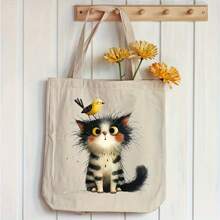 1 pieza/2 piezas/3 piezas Pegatina transferible con calor estilo DIY de gato y pájaro - Lavable, apta para camisetas, vaqueros, suéteres, bolsos y almohadas