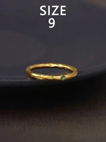 1pc S925 Pure Silver Original Green Zirconia Elegant Retro Matte Simple Women's Ring, Versatile For Everyday Wear And Gifting, Suitable For Ladies - Frosted Simple Women's Ring - View 10