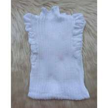 Women's Blouse Garrafinha / Ribbed Knit / Ruffle / Modal Women's Blouse - White - View 1