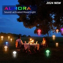 2025 Upgraded Silent Jellyfish Lamp, Jelly Fish Light Lamp With Dancing Legs, Voice Control Jellyfish Night Light, Jellyfish Bedside Lamp For Bedrooms, Living Room And Christmas Gifts (Hanging+Base)