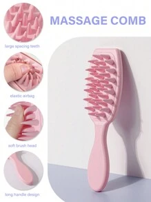 1 PIEZA Cepillo de champú masajeador del cabelludo, cepillo de cabello de silicona con mango largo para el crecimiento del cabello y eliminación de caspa, para uso doméstico Cepillo de cabello, Peine, Herramientas para el cabello, Productos y accesorios para el cabello para peluquería, Salón de belleza, Artículos esenciales de viaje, Regreso a la escuela, Artículos esenciales de viaje, Accesorios para el cabello para mujeres