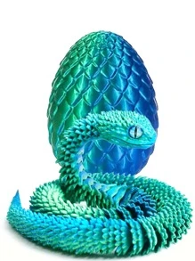 1pc 3D Printed Viper Snake Egg With Movable Joints, Can Take Out The Snake Egg, Plastic Material Artistic Craft, Suitable For Car, Home, Office And Party Decoration - Multicolor - View 18