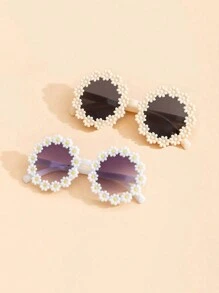 2 件儿童时尚眼镜套装，可爱雏菊眼镜，清新雏菊风格眼镜 - 彩色 - 查看 6