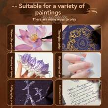 24色中国传统珠光固体水彩颜料 - 敦煌宫廷风格高端艺术用品，适合成人艺术家，是手绘插画工艺项目的理想之选 - 24色 - 查看 6