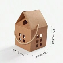 5/10pcs Candy Box,White And Brown Decorative Packing Boxes House Shaped Candy Boxes Cookie Box Kraft Paper Treat Box Decorative Boxes For Christmas And Graduation,Mother's Day, Wedding Party , Creative Vintage Wedding Bulk Candy Gift Box , Bridesmaid And Groomsman Companion Gift Box, Wedding Table Centerpiece, Perfect For Wedding Party Decoration, Wedding Gift Packaging Gifts Birthday Birthday Decorations Party Decorations Gift Bags