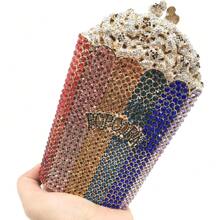 Luxury Women Popcorn Rhinestone Clutch Evening Bag Crystal Clutch Purses Diamond Clutch For Women Evening Party - Multicolor - View 6