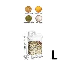 1pc/2pcs Kitchen Storage Canister, Airtight Sealed Food Storage Container With Lid, Portable Leak-Proof Grain Cereal Nut Flour Rice Storage Box, Kitchen Organization Accessories - Clear - View 16