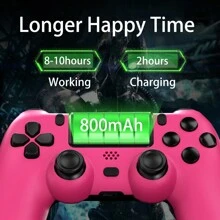 [Upgraded] Wireless Controller For P-S4 Romote Compatible With P-S4/Slim/Pro/Windows PC, Controller For P-S4 With 3.5mm Audio Jack, Touch Pad, Six Axis Motion Control, Charging Cable - 玫瑰紅 - 查看 4
