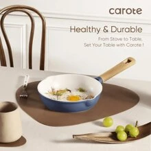 Carote Nonstick Cookware Sets, 15 Pcs Granite Non Stick Pots And Pans Set, Induction Cookware, Blue - Màu xanh lam - Xem 6