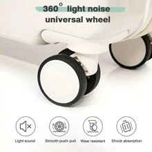 Bộ hành lý tối giản 1/2 món, màu sắc trơn, vali kéo cứng có khóa kéo kèm túi đựng mỹ phẩm nhỏ hình vuông và bánh xe, thích hợp cho du lịch/học tập, vali kéo du lịch, vali cứng, vali xách tay có bánh xe, đồ dùng du lịch bền chắc, phù hợp cho nam và nữ, cho kỳ nghỉ, cho công tác, dung tích lớn, phụ kiện du lịch, hộp đựng đồ du lịch, đồ dùng cần thiết khi đi du lịch. - trắng - Xem 3