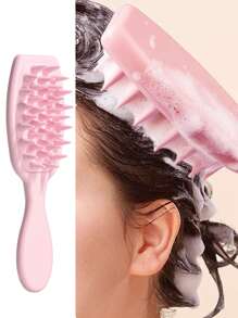 1 PIEZA Cepillo de champú masajeador del cabelludo, cepillo de cabello de silicona con mango largo para el crecimiento del cabello y eliminación de caspa, para uso doméstico Cepillo de cabello, Peine, Herramientas para el cabello, Productos y accesorios para el cabello para peluquería, Salón de belleza, Artículos esenciales de viaje, Regreso a la escuela, Artículos esenciales de viaje, Accesorios para el cabello para mujeres