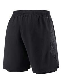 Men's 2-In-1 Running Shorts, Quick Dry Athletic Shorts With Liner, Workout Shorts With Zip Pockets