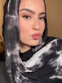1 pièce Foulard en mousseline de soie imprimé à l'aquarelle pour femmes, foulard imprimé convenant pour la vie quotidienne et la décoration de voyage