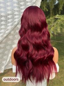 Set de 4 piezas de extensiones de cabello color vino tinto de 22 pulgadas, resistentes al calor, de fibra sintética de onda natural de agua, para mujeres y niñas, para uso diario y fiestas