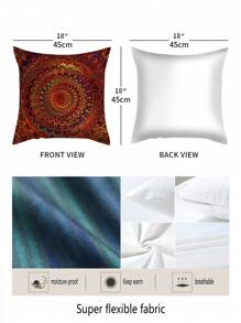 2 Stücke Neu Eingetroffene Beliebte Rote Mandala Muster Serie Polyester Kurzflor Kissenbezug/Kissenhülle