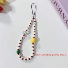 手机吊饰，手机挂绳，一只熊，彩虹，表情符号，卡通，一面镜子手机保护壳可用作化妆镜兼容iPhone16/7/8/11/12/13/14/15/X/XR/Xs/Plus/Pro/Pro Max/SE2 - 米色 - 查看 7