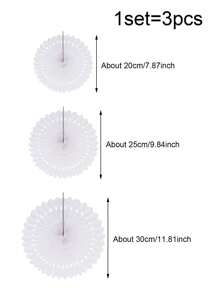 3 pezzi/6 pezzi/12 pezzi Fiori a ventaglio di carta bianchi, rossi, vuoti per decorazioni, serie blu oceano e rosa per feste di compleanno, matrimoni, decorazioni appese con corde, sfondo da parete