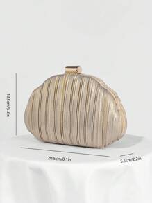 Satin Pleated Box Design Evening Clutch Bag, For Party, Formal Dress, Ball, Prom, Bridal, Prom Bag For Party