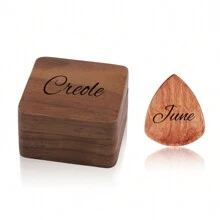 1 PC Personalized Guitar Picks, Custom Text Wooden Guitar Pick Case Box With Engraving, Wood Guitar Pick Organizer Music Gift For Guitarist Musician