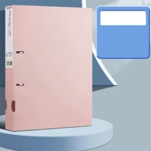 1 Peça Pasta com Argolas de 4 Anéis e 2 Furos Tamanho A4, Organizador de Arquivos com Camada Dupla Removível para Documentos, Exames e Papéis, De Volta às Aulas, Material Escolar