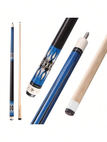 New Diamond Faux Leather Pool Cue, Birch Wood Finish, Available In 4 Colors, 13mm One-Piece Tip, 15mm Ferrule, 5/16*18 Joint, 19oz Weight, 57-Inch Length - American Style Design