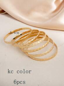 6pcs 3-9Y Kids Bling Bling Carved Heart Shaped Sparkling Bangle Bracelets For Valentine's Day - Multicolor - View 13