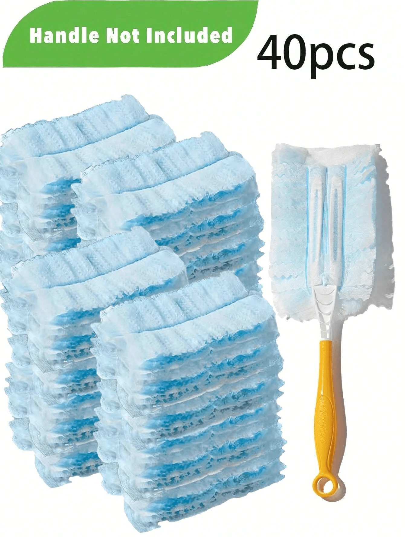 4 Packs(40pcs)1 Pack(10pcs) Disposable Duster Refills, Electrostatic Duster Heads Replacement - Effortless Dust Removal For Electronics, Furniture, Blinds, And Ceiling Fans – (Handle Not Included) - Cleaning Supplies, Cleaning Accessories