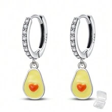 1 Pair Feather Snowflake Heart-Shaped Flowers Hoop Earrings For Women Fashion Earrings Jewelry Gifts For Women Girls
