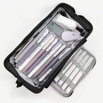 1入組大容量筆袋,文具包,化妝包,禮品,收納袋適用於文具
