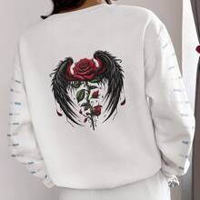 1pc/2pcs/3pcs Rose Wing Printed Sticker Alphabet Heat Transfer Decal, Suitable For T-Shirt And Fabric Heat Transfer Stickers