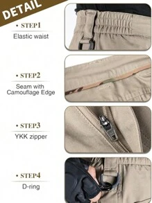 Men's Tactical Pants, Water Resistant Ripstop Cargo Pants, Lightweight EDC Work Hiking Pants, Outdoor Apparel - Màu Khaki - Xem 4