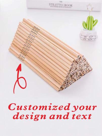 2/5/12 Pcs Customized Name Pencils, Triangle & Hexagon Natural Wooden HB Graphite Pencil Set With Erasers, Suitable For School Drawing, Sketching, Wedding, Baby Christening, Office Supplies, New Year & Valentine's Day Gifts, Back To School Season Exclusive Gifts, Children's Day Gifts, Great For Friends And Kids