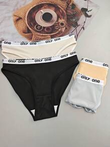 4 Pcs Women's Colorful Milk Silk Breathable Cute Panty Set - Multicolor - View 4