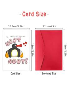 1 st. speelse Noot Noot leuke pinguïn wenskaart met envelop en sluitsticker - perfect voor veelzijdige gelegenheden verjaardag, jubileum, vrijgezellenfeest, vriendschapsdag,