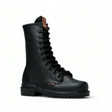 Botas Altas Tácticas Militar o Policía Con Ajuste De Cierre, En Piel De Res, Plantilla Confort, Goodyear Welt, Suela Hule, Bufalo Boots - Negro - Ver 5
