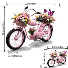 1 件/2 件/3 件明亮自行车花熨烫 - 可洗贴纸，适用于 T 恤、牛仔裤、夹克等 - 设计 - 彩色 - 查看 2