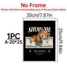 1pc Chemical Fiber Hanging Painting, Cartoon Bear Pattern Wall Art Painting For Home Wall Decor - Multicolor - View 14