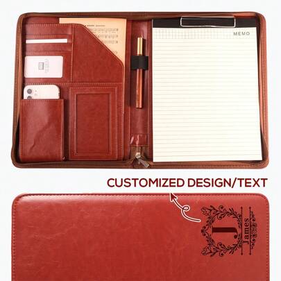 Custom A4 Portfolio, Portable Zipper Bag Folder Business Folio, Vegan Leather Padfolio, Conference Folder, Men Portfolio For Gift,Back To School,School Supplies,School Supplies,Back To School,School Gift,For Office,For School,For Classroom,For Teacher Gifts,For University,For Colleague,For Dorm Rooms,For Teacher,For Boys And Girls,For Teenagers,Junior High School Students,Middle School Students,High School Senior High School Students,College Students,University Students,Freshman,Sophomore,Underclassmen
