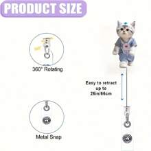 1 件可爱护士跑猫伸缩徽章卷轴夹，亚克力 PMMA 材质，护士身份证夹，护理姓名标签，学生，医生，注册护士，执业护士 - 带夹子的卷轴标签卡夹，工作护士配件，学校用品，返校 - 白色 - 查看 6