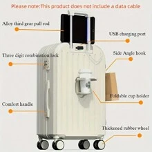 Bộ hành lý tối giản 1/2 món, màu sắc trơn, vali kéo cứng có khóa kéo kèm túi đựng mỹ phẩm nhỏ hình vuông và bánh xe, thích hợp cho du lịch/học tập, vali kéo du lịch, vali cứng, vali xách tay có bánh xe, đồ dùng du lịch bền chắc, phù hợp cho nam và nữ, cho kỳ nghỉ, cho công tác, dung tích lớn, phụ kiện du lịch, hộp đựng đồ du lịch, đồ dùng cần thiết khi đi du lịch. - trắng - Xem 4