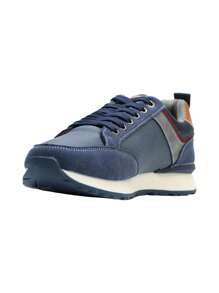 Mixed Retro Sneaker - Navy Blue - View 3