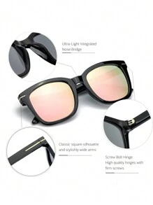 Women's Classic Polarized Sunglasses, Anti-Glare Driving UV400 Protection Fashionable Shade Elegant Outfit Family Outings Travel Vacation Holiday For Summer Beach Vacation,Outdoor,Travel